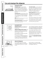 Preview for 12 page of GE Appliances 18 Owner'S Manual