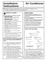 Preview for 6 page of GE Appliances AEE08 Owner'S Manual And Installation Instructions