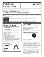 Preview for 18 page of GE Appliances GFWH1200 Owner'S Manual & Installation Instructions