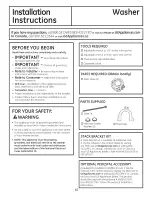 Preview for 15 page of GE Appliances GFWN1100 Owner'S Manual And Installation Instructions