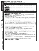 Preview for 2 page of GE Appliances GFWN1100 Owner'S Manual