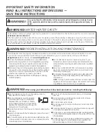 Preview for 2 page of GE Appliances GLDT690 Series Owner'S Manual