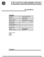 Preview for 1 page of GE APV04 Use And Care & Installation Manual