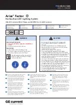 Preview for 1 page of GE Arize Factor HORT171 Installation Manual