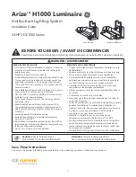 Preview for 1 page of GE Arize H1000 Installation Manual