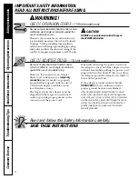 Preview for 4 page of GE ASC05 Series Owner'S Manual & Installation Instructions