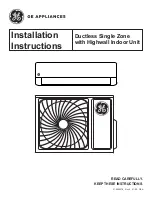 Preview for 1 page of GE ASH109CRAWA Installation Instructions Manual