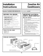 Preview for 12 page of GE AZ28E09DABM3 and Owner'S Manual And Installation Instructions