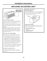 Preview for 13 page of GE AZ29E07DACM1 and Owner'S Manual And Installation Instructions