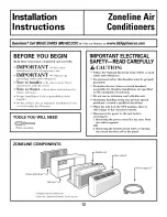 Предварительный просмотр 12 страницы GE AZ38H09EACM2 and Owner'S Manual And Installation Instructions