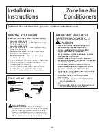 Preview for 10 page of GE AZ75E09DAC Owner'S Manual And Installation Instructions