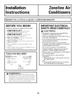 Preview for 10 page of GE AZ75W18DACM1 and Owner'S Manual And Installation Instructions