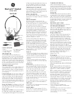 GE Bluetooth 86708 User Manual preview