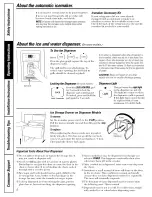 Предварительный просмотр 8 страницы GE BSS25JFTAWW Owner'S Manual