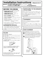 Предварительный просмотр 10 страницы GE BSS25JFTAWW Owner'S Manual