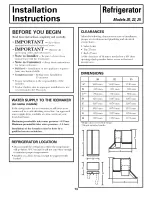 Preview for 14 page of GE BSS25JFTBWW and Owner'S Manual And Installation Instructions