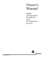 GE Built-In 36?Single Door Refrigerators Owner'S Manual preview