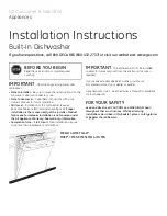 Предварительный просмотр 1 страницы GE Built-In Dishwashe Installation Instructions Manual