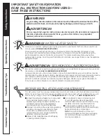 Предварительный просмотр 2 страницы GE Cafe CDWT280VSS Owner'S Manual