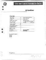 Preview for 1 page of GE Carry Cool ATV04 Use And Care & Installation Manual
