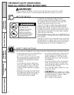 Preview for 2 page of GE CBC980 Owner'S Manual & Installation Instructions