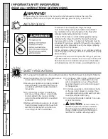 Preview for 2 page of GE CCS975 Owner'S Manual & Installation Instructions