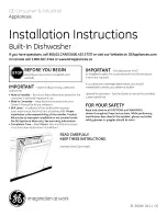 GE CDWT9 - Cafe 24 in. Dishwasher Installation Instructions Manual preview