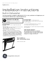 GE CDWT980RSS - Cafe 24" Tall Tub Dishwasher Installation Instructions Manual preview