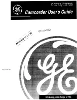 Preview for 1 page of GE CG733 User Manual