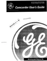 Preview for 1 page of GE CG735 User Manual