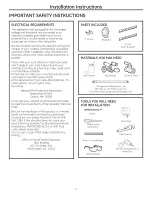 Preview for 2 page of GE CGP650SET2SS Installation Instructions Manual