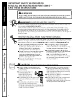 Preview for 2 page of GE CleanSteel GLD4456RCS Owner'S Manual