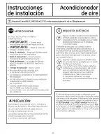 Preview for 43 page of GE CLIMATISEUR AEH18* Owner'S Manual And Installation Instructions