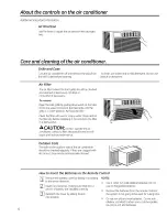 Preview for 6 page of GE CLIMATISEUR AEH25* Owner'S Manual And Installation Instructions