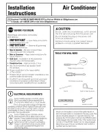 Preview for 7 page of GE CLIMATISEUR AEH25* Owner'S Manual And Installation Instructions