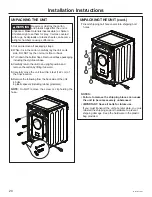 Предварительный просмотр 20 страницы GE Combination GFQ14 Owner'S Manual & Installation Instructions