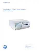 GE Corometrics 250cx Series Operator'S Manual preview