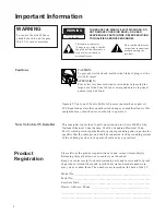 Preview for 2 page of GE CRT Television User Manual