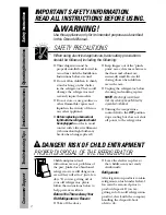 Preview for 2 page of GE Cubic Foot Owner'S Manual