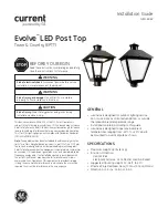 Preview for 1 page of GE current Evolve LED Post Top Series Installation Manual