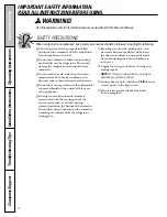 Preview for 2 page of GE CustomStyle GCL22QGT Owner'S Manual And Installation Manual