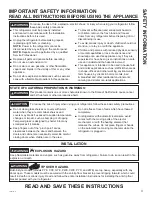 Preview for 3 page of GE CYE22UELDDS Owner'S Manual & Installation Instructions