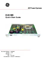 GE D20 ME Quick Start Manual предпросмотр