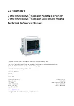 GE Datex-Ohmeda S/5 Series Technical Reference Manual предпросмотр