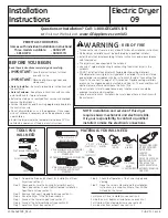 GE DCVH680EJBB - 27" Electric Dryer Installation Instructions Manual предпросмотр