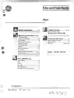 GE DDE7100R User And Care Manual preview
