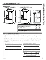 Preview for 27 page of GE DFE Series Owner'S Manual & Installation Instructions