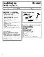 Preview for 4 page of GE Disposall GFB1000F Series Owner'S Manual & Installation Instructions