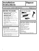 Preview for 4 page of GE Disposall GFB760 Series Owner'S Manual