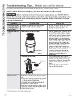 Preview for 12 page of GE DISPOSALL GFB760N Owner'S Manual And Installation Instructions